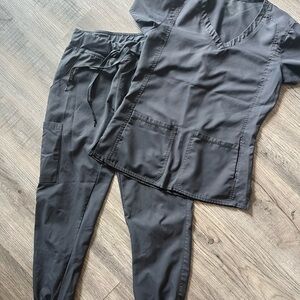 Med Couture Gray Scrub Set with Pockets